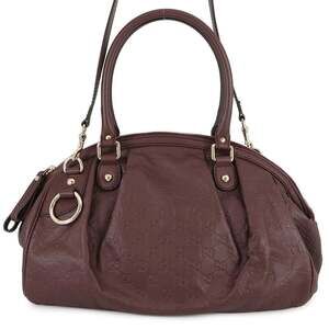 GUCCI Authentic Red Leather Shoulder Bag